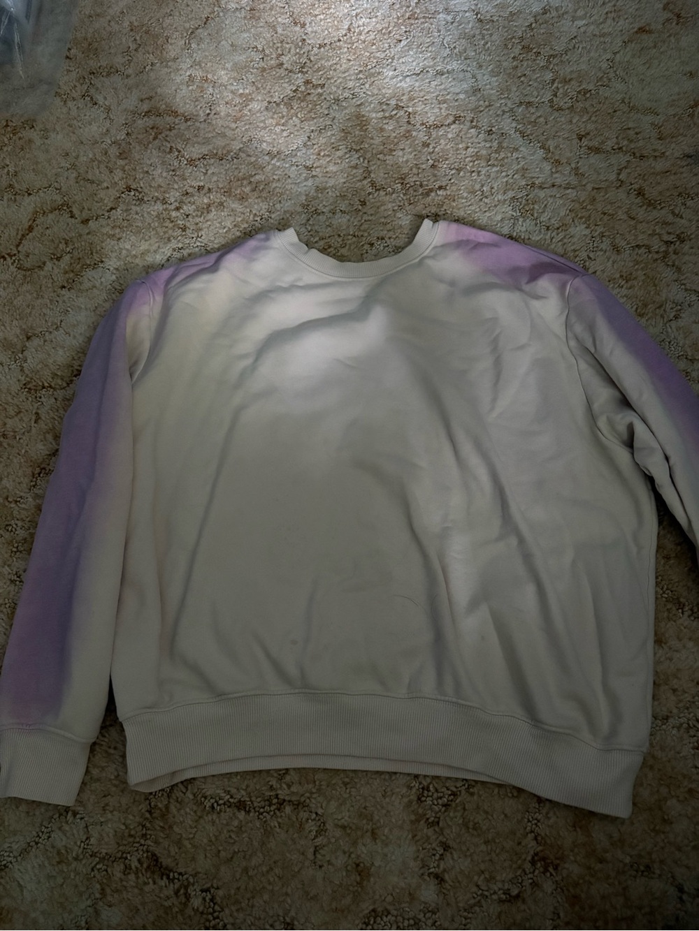 Tan + Purple Crewneck